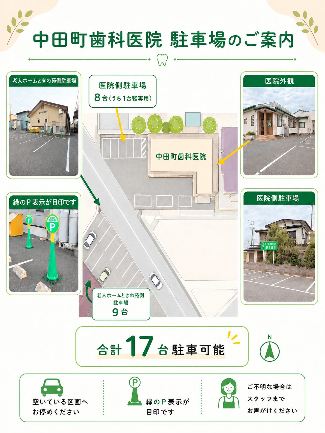 中田町歯科医院　駐車場のご案内